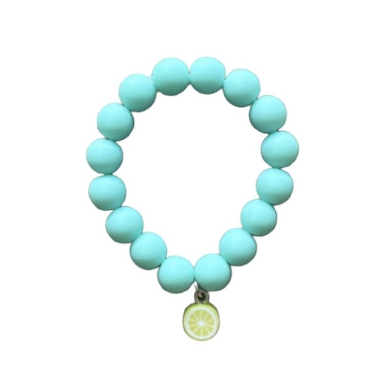 Bracelet RATATAM, perles et fruit, bleu