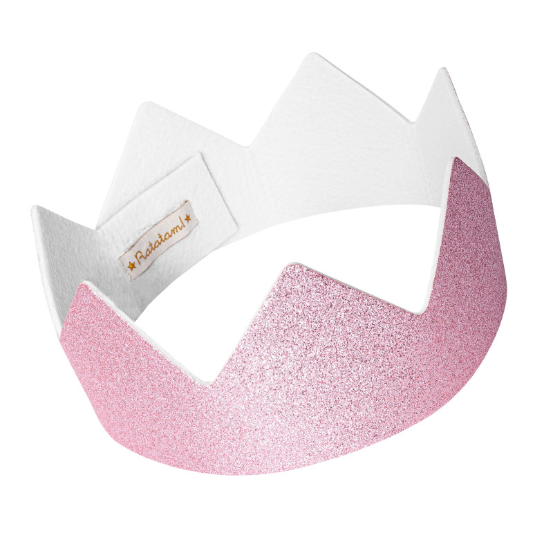 Couronne ajustable RATATAM, rose à paillettes