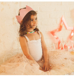 Couronne ajustable RATATAM, rose à paillettes