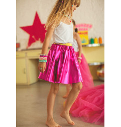 Jupe qui tourne métallisée RATATAM, rose