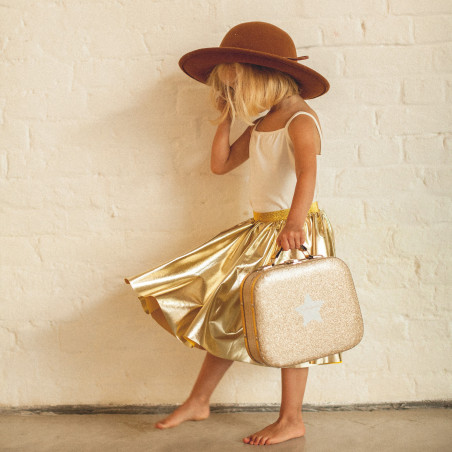 Jupe qui tourne métallisée RATATAM, dorée