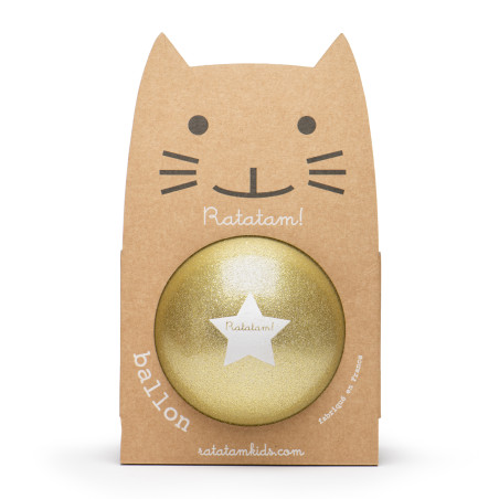 Ballon 15 cm RATATAM, doré pailleté