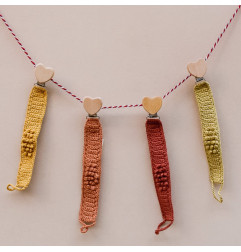 Attache-sucette en crochet PATTI OSLO, Bordeaux