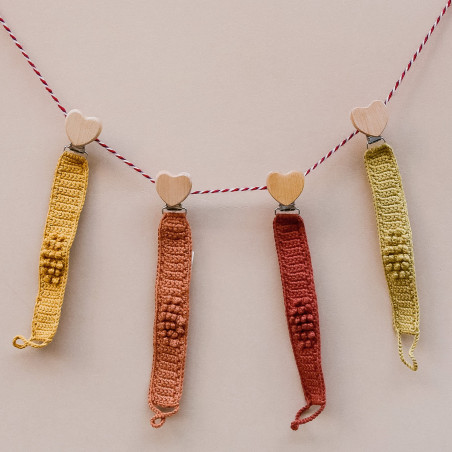 Attache-sucette en crochet PATTI OSLO, Bordeaux