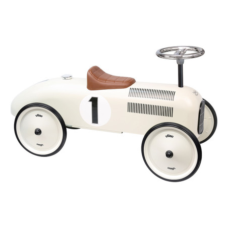 Porteur voiture vintage VILAC, blanc crème