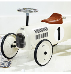 Porteur voiture vintage VILAC, blanc crème