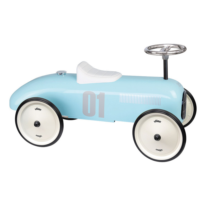 Porteur voiture vintage VILAC,  bleu tendre