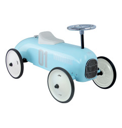 Porteur voiture vintage VILAC,  bleu tendre