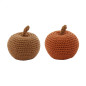 Lot de 2 hochets Pommes en crochet PATTI OSLO, Caramel et Terracotta