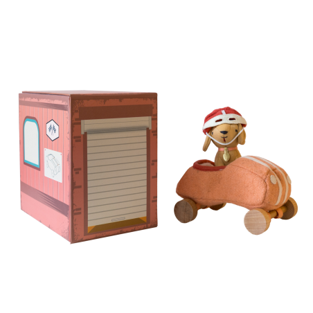 Voiture avec Chien Pilote et son garage OLLI ELLA, Holdie Dog Racer Girl