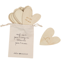 Lot de 12 cartes étapes en bois ATELIER WAGRAM
