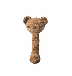 Hochet Doudou Petit Ours Brun en crochet PATTI OSLO