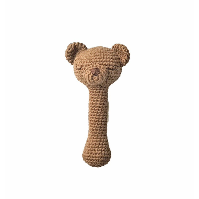 Hochet Doudou Petit Ours Brun en crochet PATTI OSLO