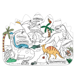 Set de table à colorier à l'infini Dino LES DROLES DE BOUILLES