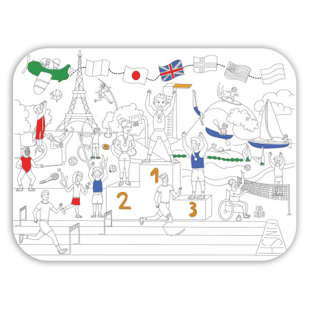 Set de table à colorier à l'infini Champion LES DROLES DE BOUILLES