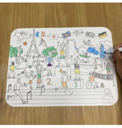 Set de table à colorier à l'infini Champion LES DROLES DE BOUILLES