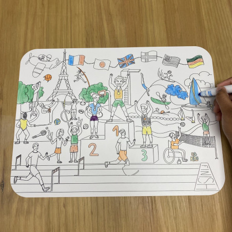 Set de table à colorier à l'infini Champion LES DROLES DE BOUILLES