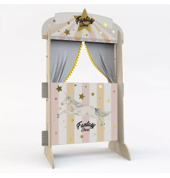 Théâtre bibliothèque 2 en 1 Circus DEKORNIK, rose et or