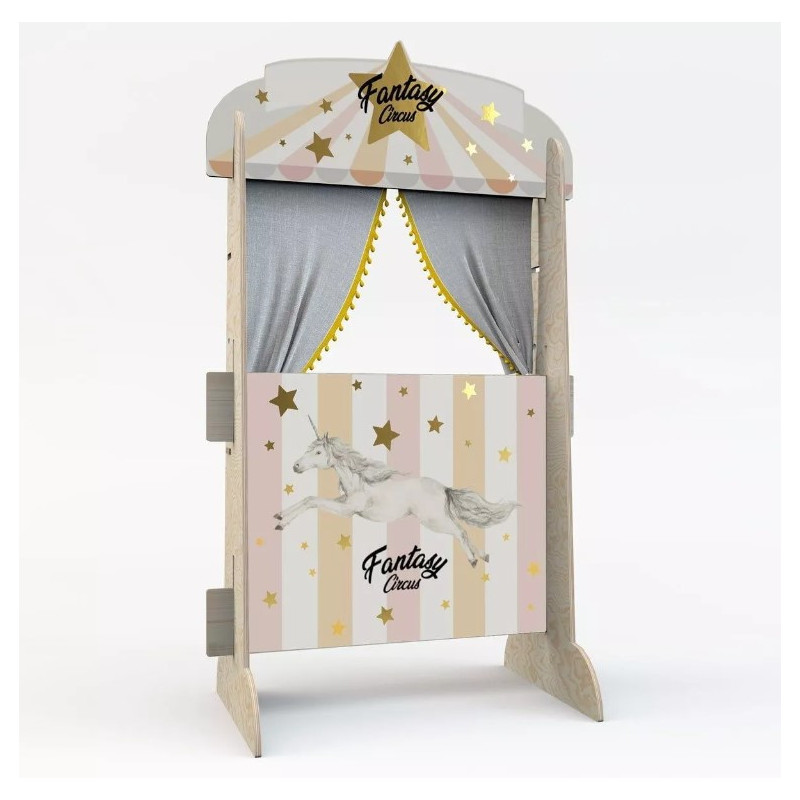 Théâtre bibliothèque 2 en 1 Circus DEKORNIK, rose et or