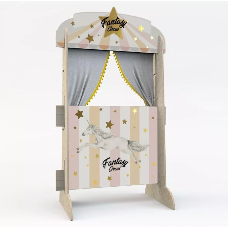 Théâtre bibliothèque 2 en 1 Circus DEKORNIK, rose et or