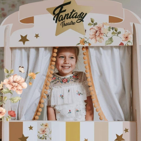 Théâtre bibliothèque 2 en 1 Spring DEKORNIK, beige et or