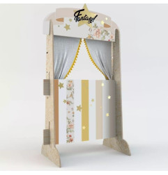 Théâtre bibliothèque 2 en 1 Spring DEKORNIK, beige et or