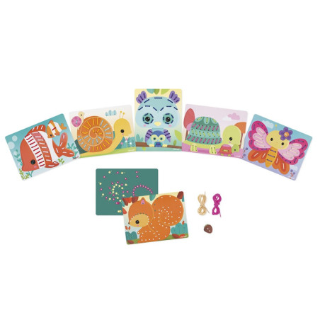 Cartes à lacer Animaux JANOD