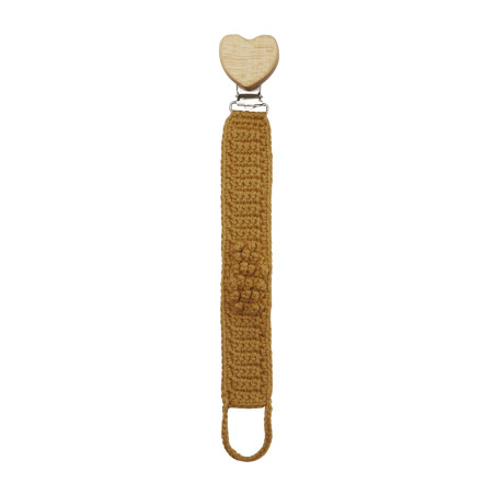 Attache-sucette en crochet PATTI OSLO, Ocre