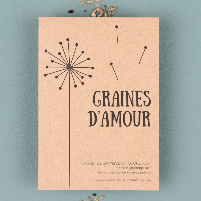 Sachet de graines Graines d'Amour (Coquelicots) LA FABRIQUE A SACHETS