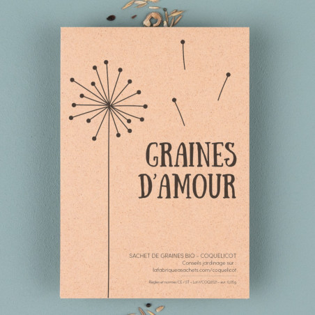 Sachet de graines Graines d'Amour (Coquelicots) LA FABRIQUE A SACHETS
