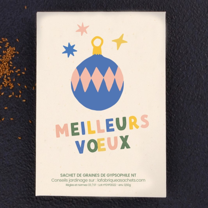 Sachets de graines Meilleurs Voeux (Gypsophile) LA FABRIQUE A SACHETS Sachets de graines Meilleurs Voeux (Gypsophile) LA FABRIQUE A SACHETS