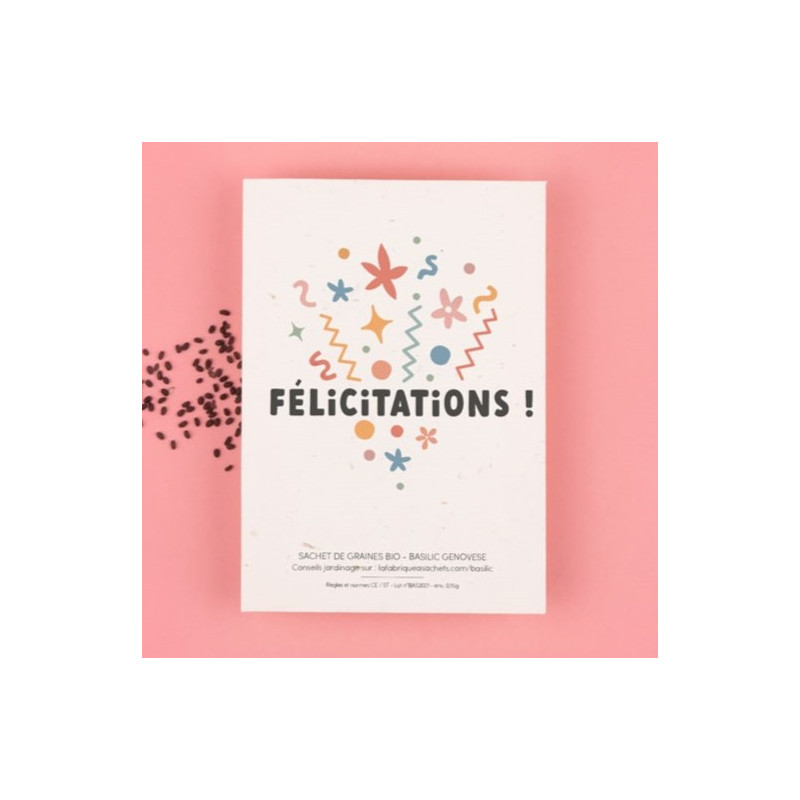 Sachet de graines Félicitations (Basilic) LA FABRIQUE A SACHETS