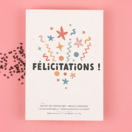 Sachet de graines Félicitations (Basilic) LA FABRIQUE A SACHETS