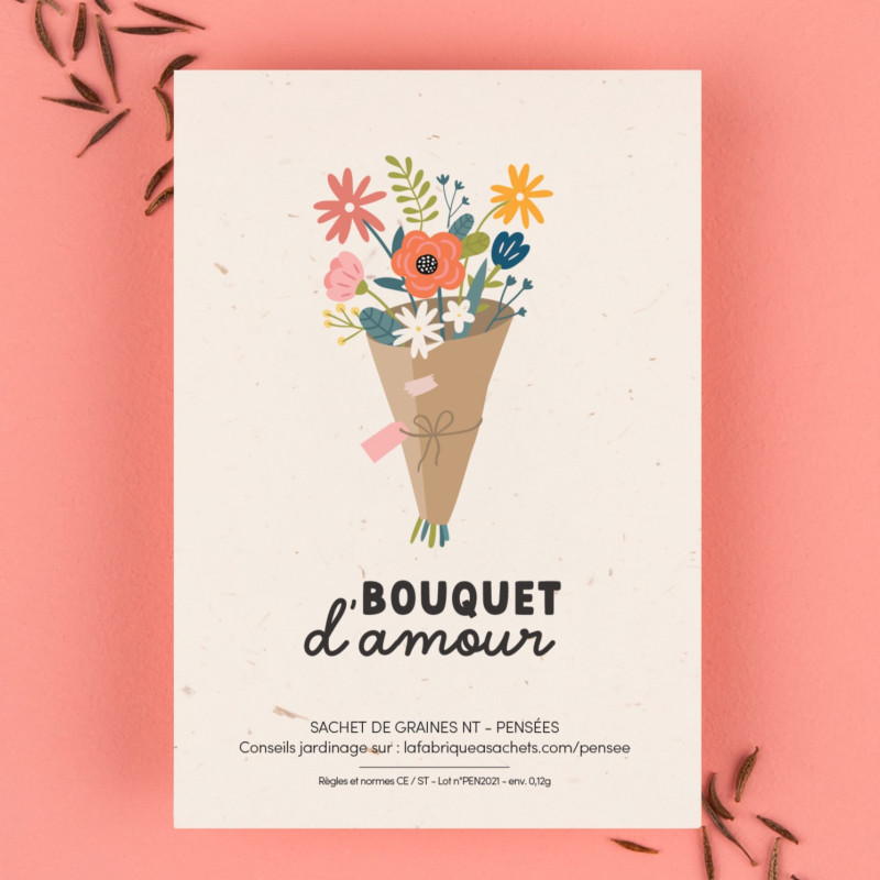 Sachet de graines Bouquet d'Amour (Pensées) LA FABRIQUE A SACHETS