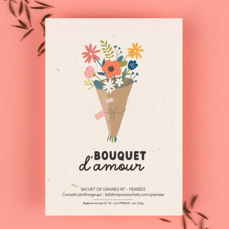 Sachet de graines Bouquet d'Amour (Pensées) LA FABRIQUE A SACHETS