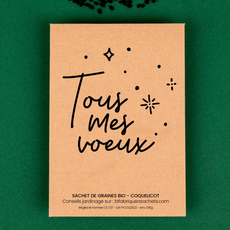 Sachet de graines Meilleurs Voeux (Bourrache) LA FABRIQUE A SACHETS