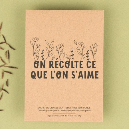 Sachet de graines On Récolte Ce Que l'On S'aime (Persil) LA FABRIQUE A SACHETS