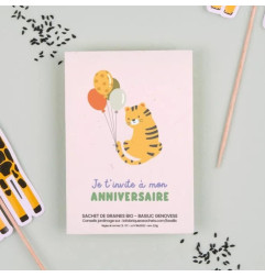 Sachet de graines Invitation Anniversaire Tigre (Basilic) LA FABRIQUE A SACHETS