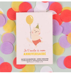 Sachet de graines Invitation Anniversaire Chat (Basilic) LA FABRIQUE A SACHETS