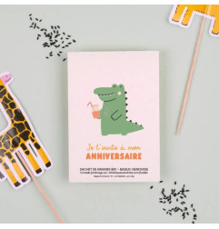 Sachet de graines Invitation Anniversaire Crocodile (Basilic) LA FABRIQUE A SACHETS