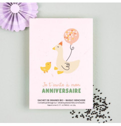 Sachet de graines Invitation Anniversaire Oie (Basilic) LA FABRIQUE A SACHETS