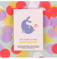 Sachet de graines Invitation Anniversaire Baleine (Basilic) LA FABRIQUE A SACHETS