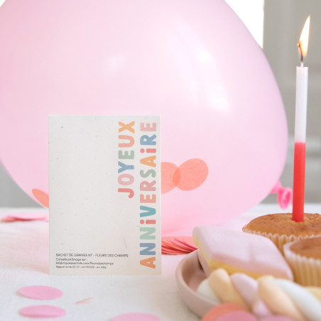 Sachet de graines Joyeux Anniversaire (Fleurs des Champs) LA FABRIQUE A SACHETS