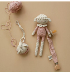 Attache-sucette en crochet PATTI OSLO, Rose