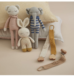 Attache-sucette en crochet PATTI OSLO, Sable