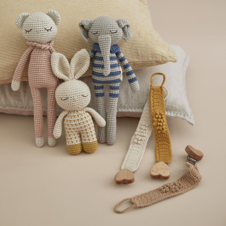 Attache-sucette en crochet PATTI OSLO, Sable