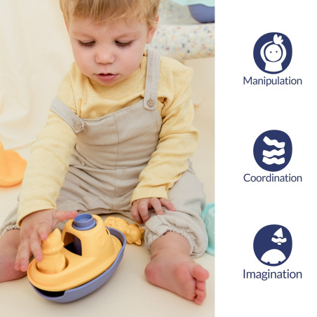 Mon Premier Bateau 2 en 1 LE JOUET SIMPLE, jaune