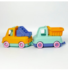 Coffret Duo Mes Premiers Camions Trains LE JOUET SIMPLE, pompier et benne