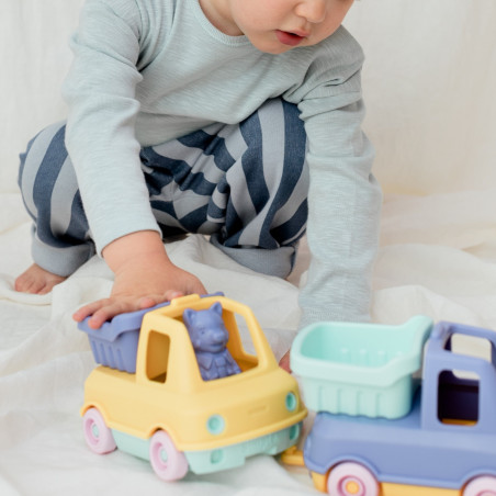 Coffret Duo Mes Premiers Camions Trains LE JOUET SIMPLE, pompier et benne