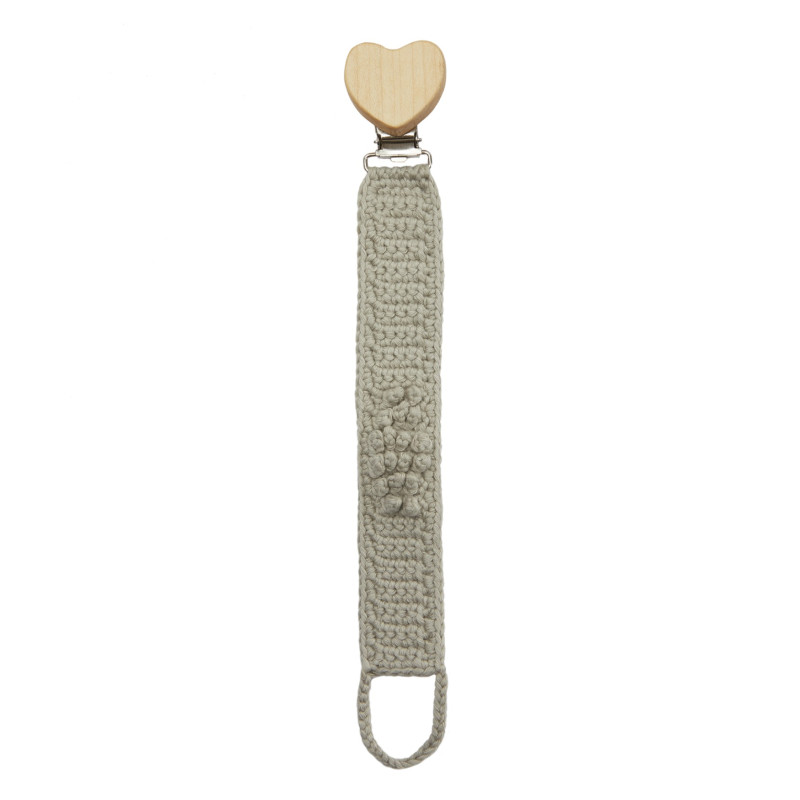 Attache-sucette en crochet PATTI OSLO, Gris Souris